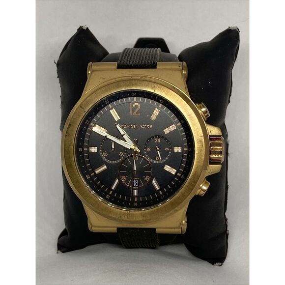 Michael Kors Dylan MK8184 Men's Black Silicone Analog Dial Quartz Watch VK772 - Picture 1 of 12